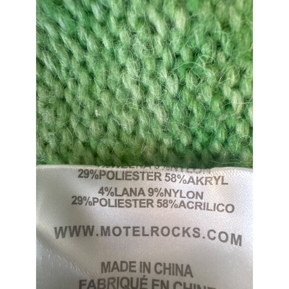 Motel Green Gradient Small Button-Up Cardigan Sweater Polyester/Wool Blend - Picture 12 of 15